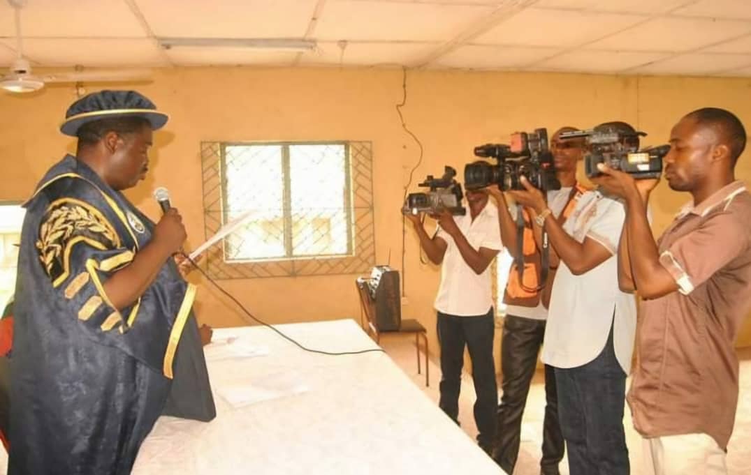 In this photo, Dr. Samson Adeola Odedina addresses school stakeholders, a practice central to his leadership as Provost.